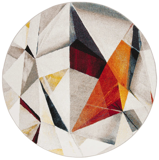 Safavieh Porcello 10'-0" x 10'-0" Rug in Light Grey / Orange