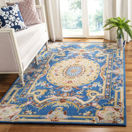 Safavieh Savonnerie 5'-0" x 8'-0" Rug in Blue / Ivory