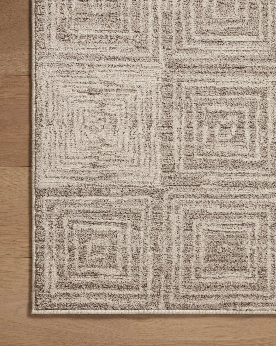 Loloi Darby Dar-05 Beige/Grey Rug - corner on wood