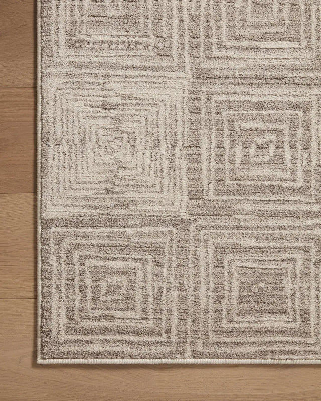 Loloi Darby Dar-05 Beige/Grey Rug - corner on wood