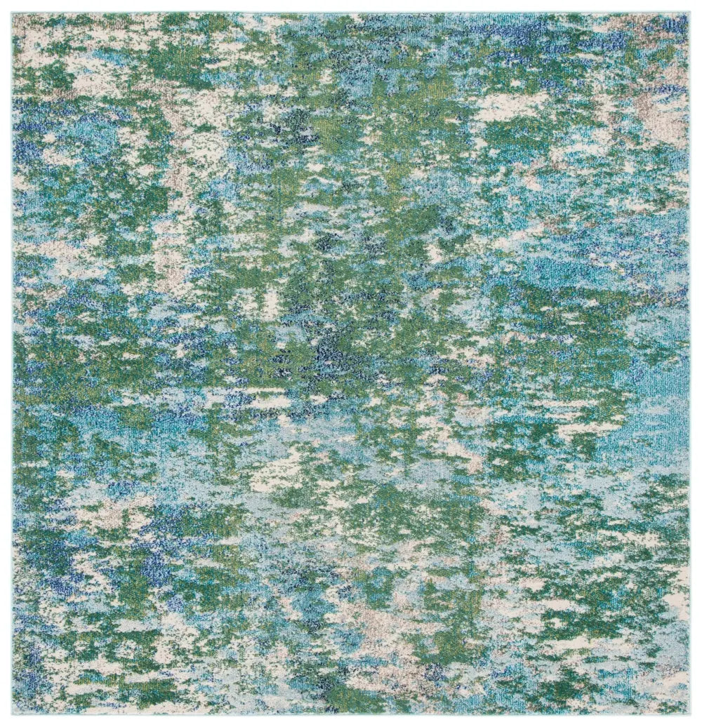 Safavieh Madison 6'-7" x 6'-7" Rug in Green / Turquoise