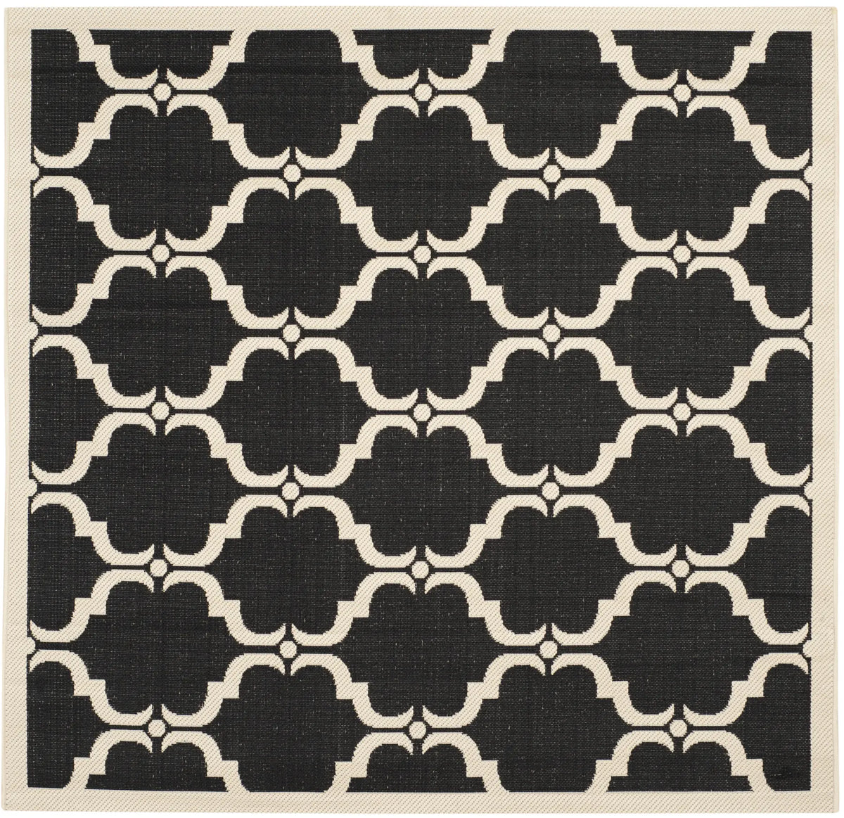 Safavieh Courtyard 5'-3" x 5'-3" Rug in Black / Beige