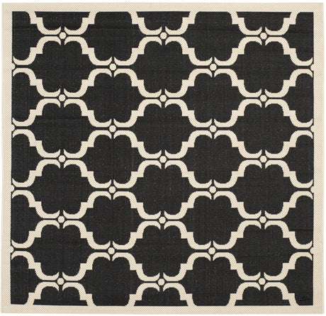 Safavieh Courtyard 5'-3" x 5'-3" Rug in Black / Beige
