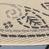 Safavieh Courtyard 5'-3" x 5'-3" Rug in Sand / Black