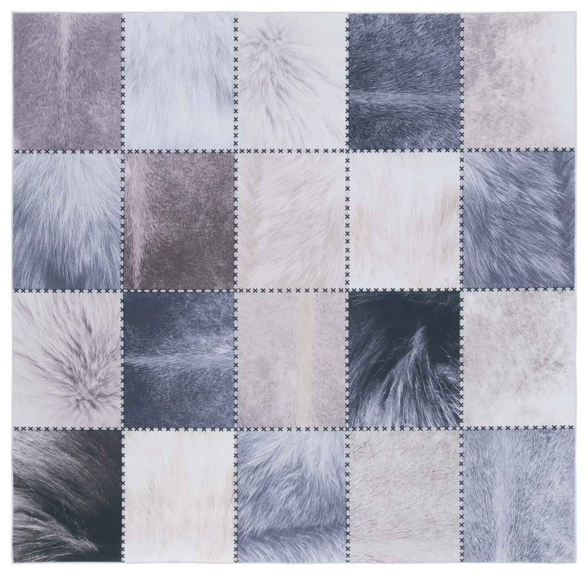 Safavieh Faux Hide 6'-0" x 6'-0" Rug in Beige / Grey