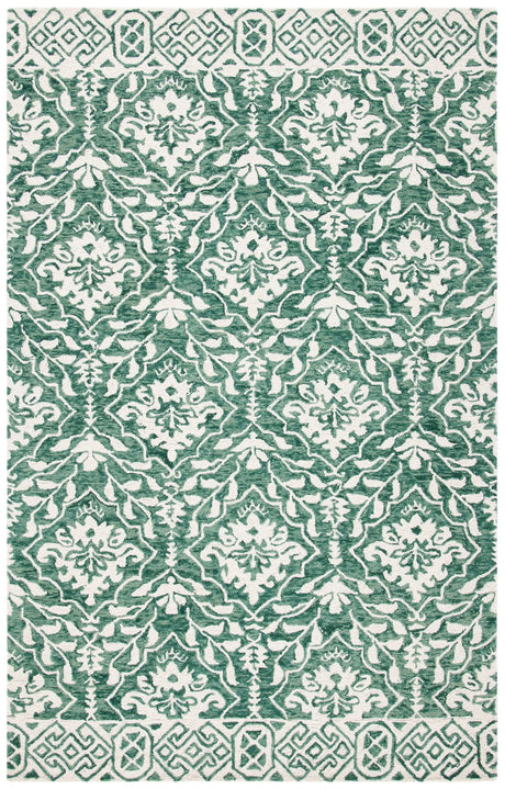 Safavieh Dip Dye 4'-0" x 6'-0" Rug in Dark Green / Ivory