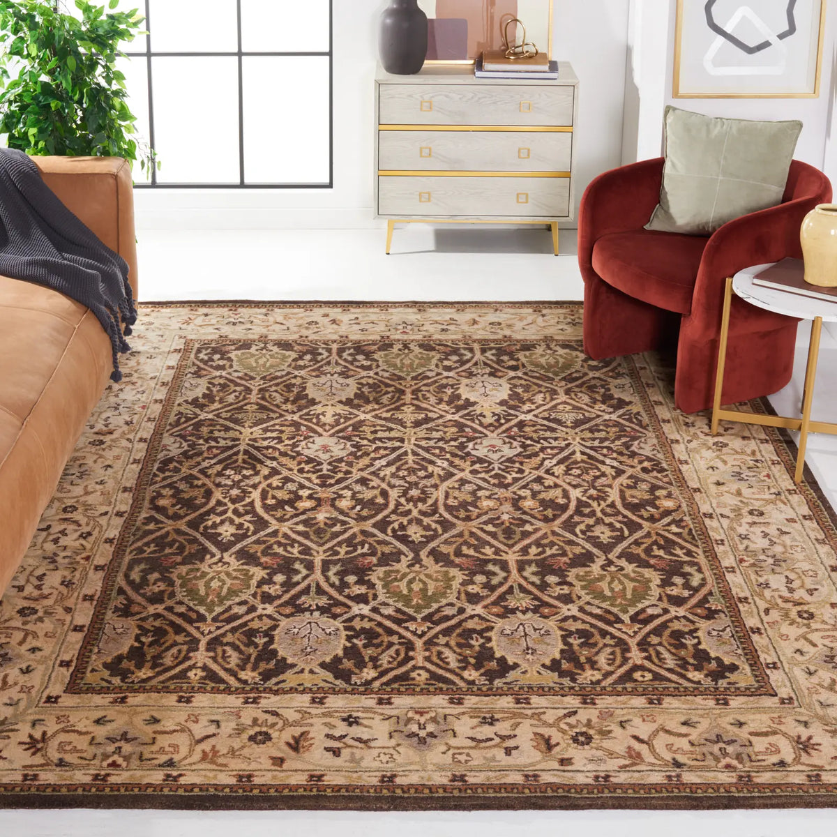 Safavieh Persian Legend 9'-6" x 13'-6" Rug in Brown / Beige