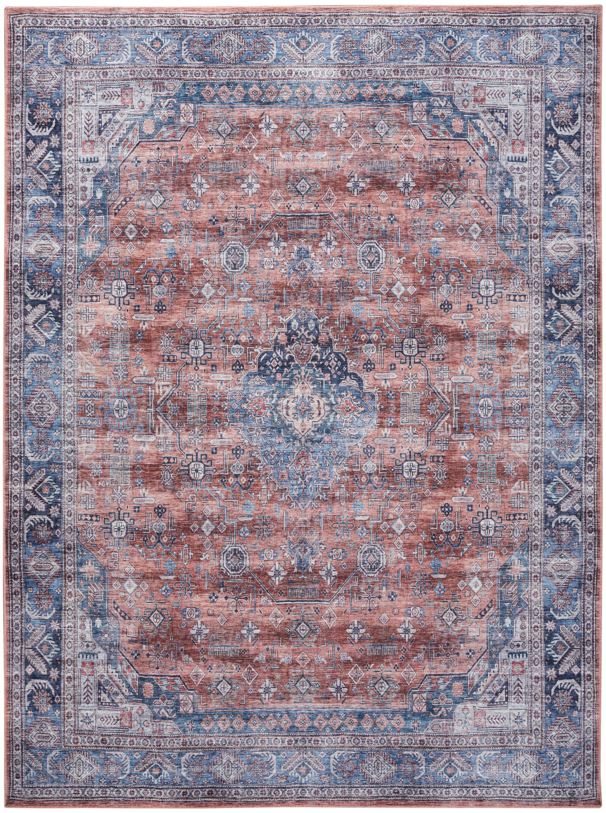 Nourison Grand Washables Grw01 Blue Multicolor Area Rug