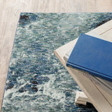 Oriental Weavers Sphinx Evolution 0962A Blue/ Ivory Rugs - corner detail