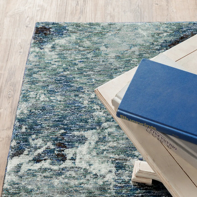 Oriental Weavers Sphinx Evolution 0962A Blue/ Ivory Rugs - corner detail