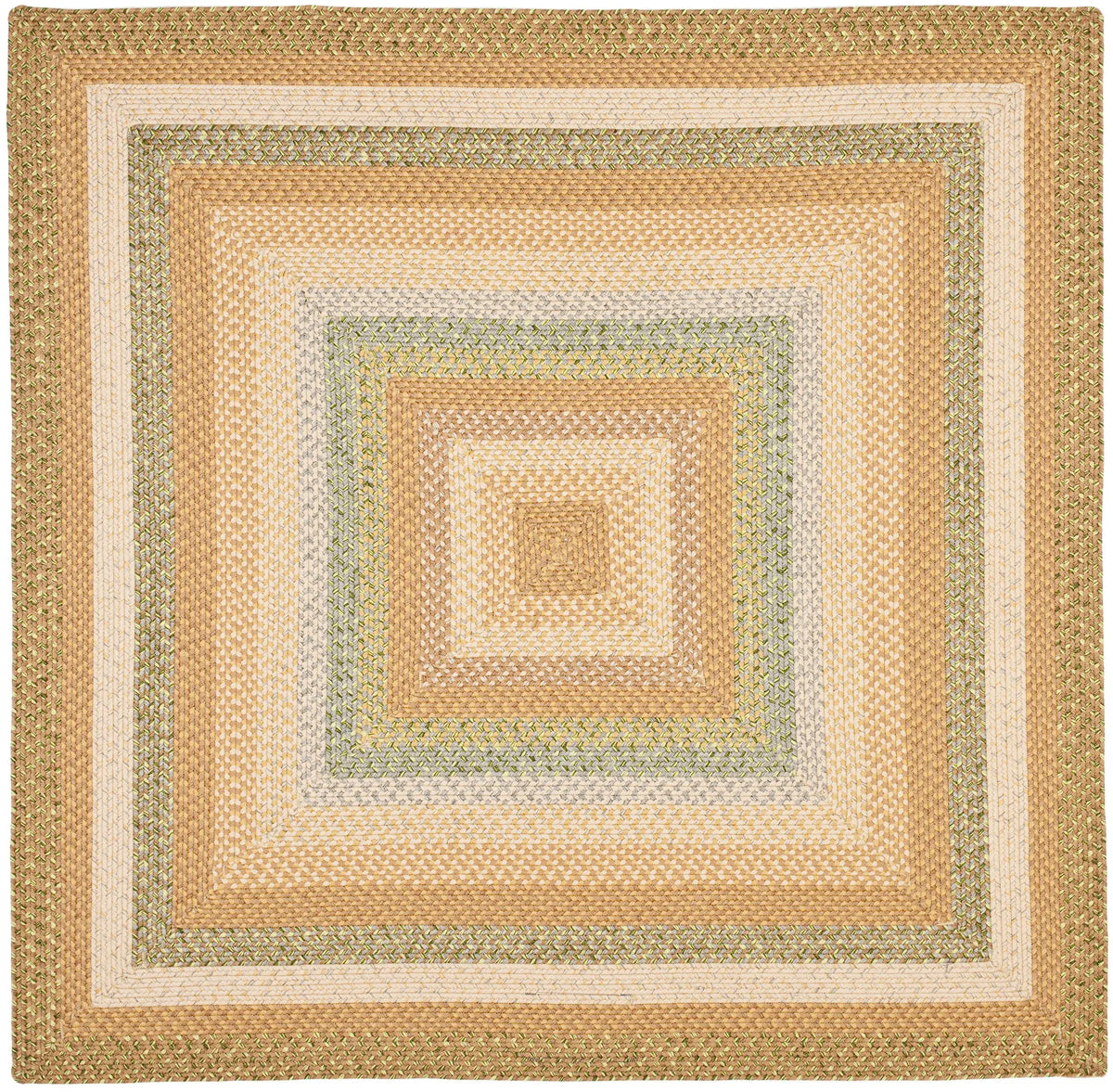 Safavieh Braided 6'-0" x 6'-0" Rug in Tan / Multi