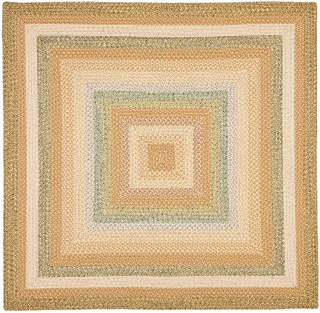 Safavieh Braided 6'-0" x 6'-0" Rug in Tan / Multi