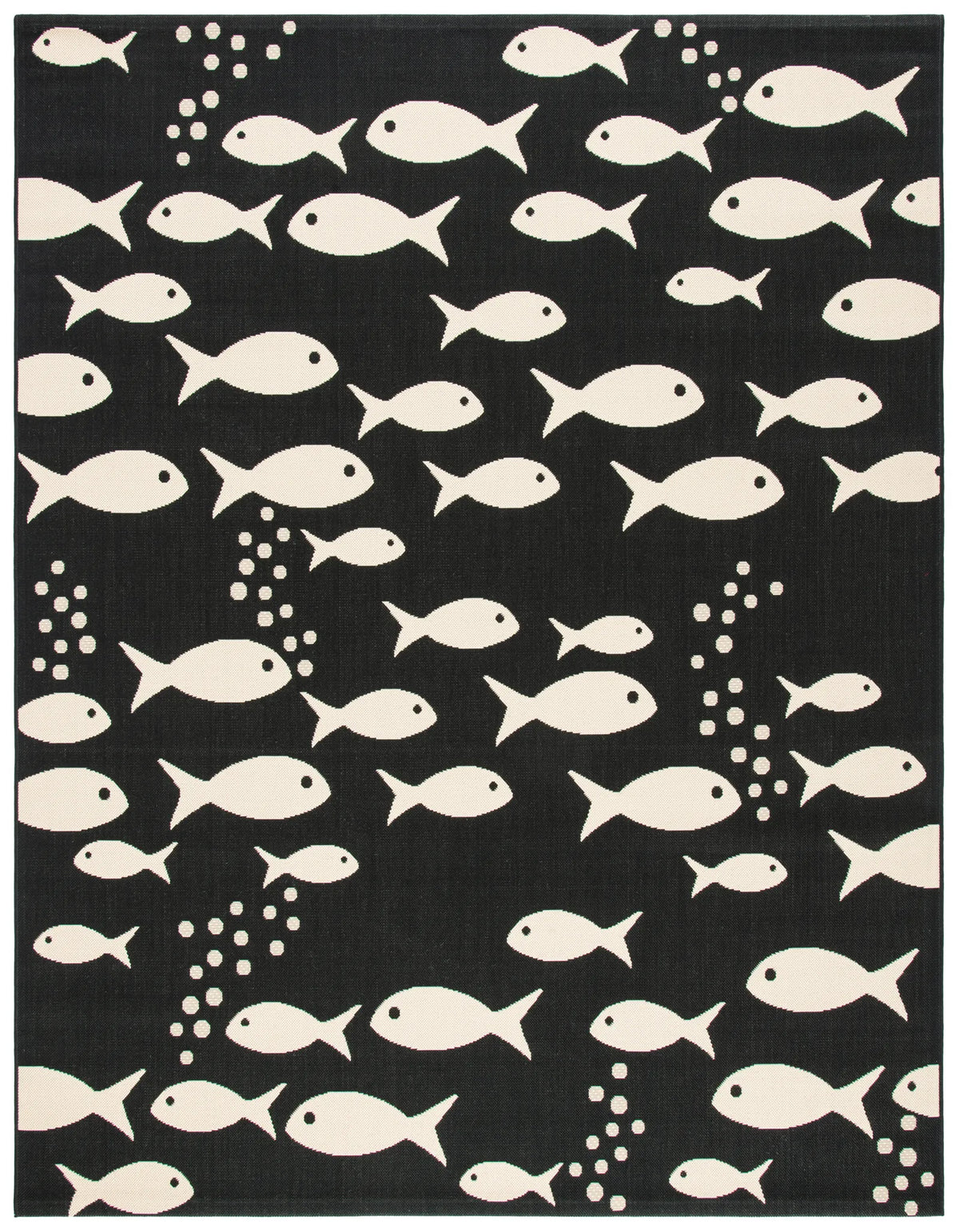 Safavieh Courtyard 10'-0" x 14'-0" Rug in Black / Beige
