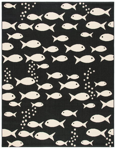 Safavieh Courtyard 10'-0" x 14'-0" Rug in Black / Beige