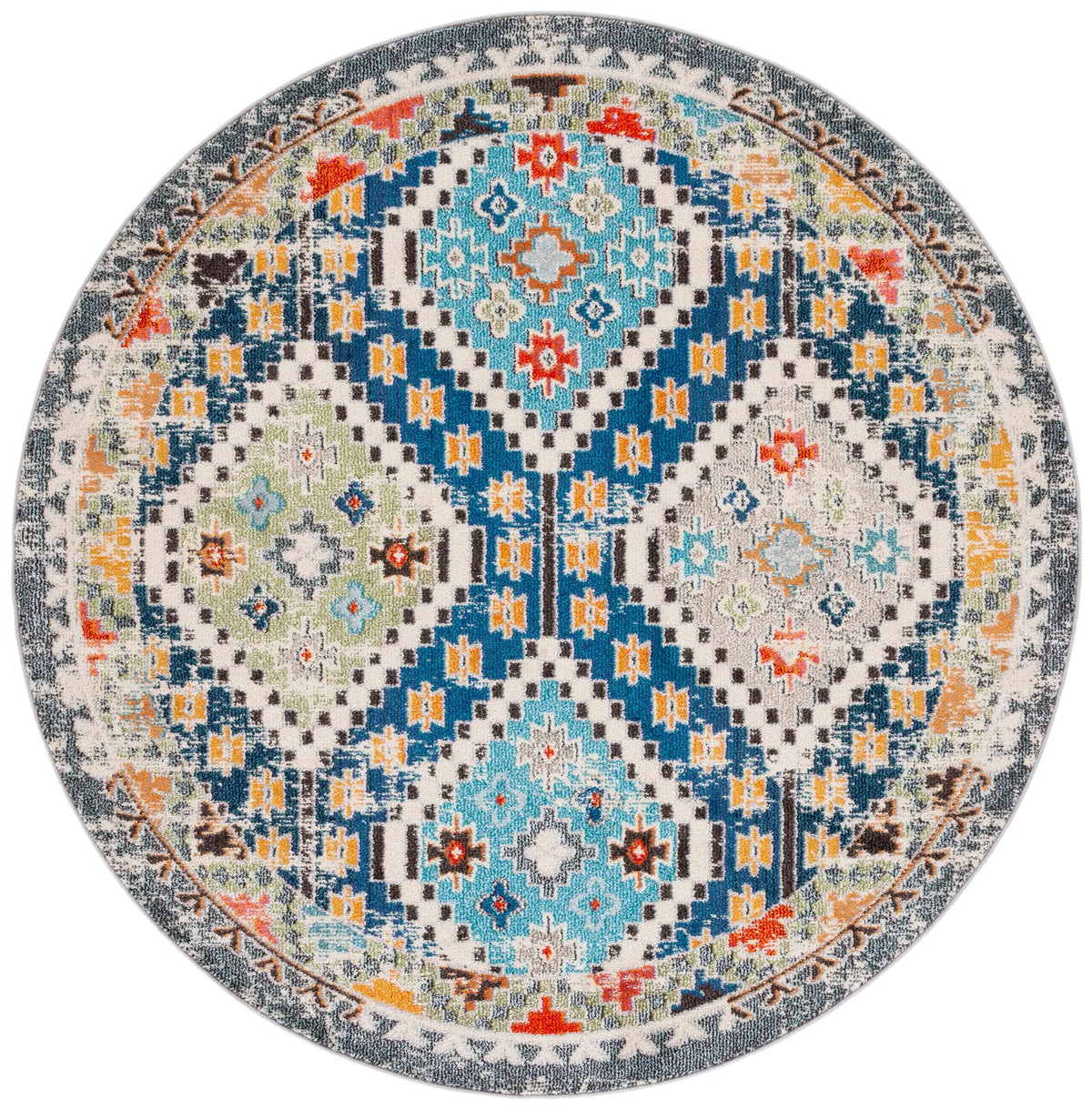 Safavieh Madison 6'-7" x 6'-7" Rug in Navy / Beige