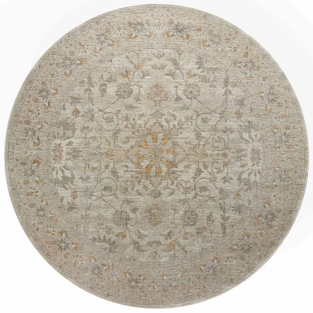 Chris Loves Julia x Loloi Rosemarie ROE-02 Ivory / Natural Rug - round flat