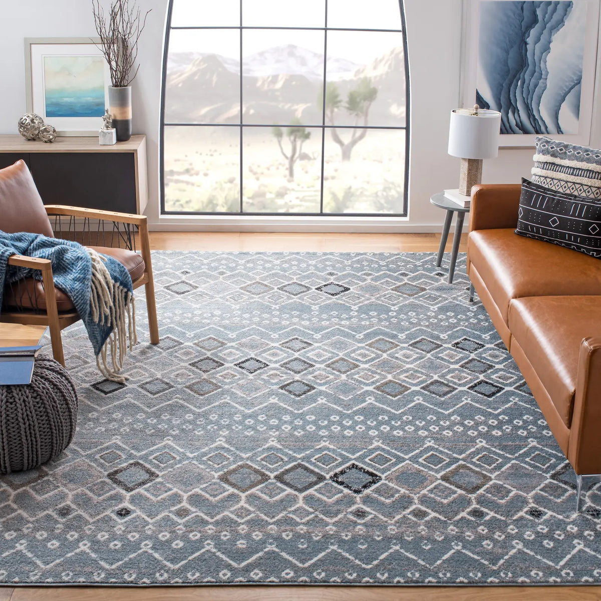 Safavieh Amsterdam 10'-0" x 14'-0" Rug in Blue / Ivory
