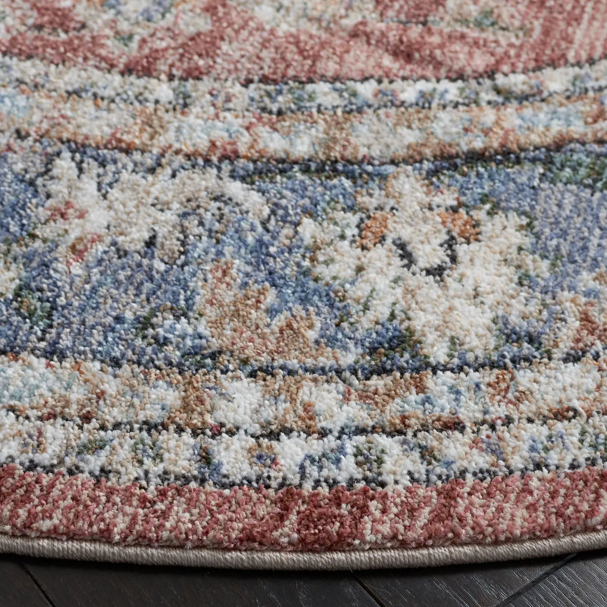 Safavieh Jasmine 5'-3" x 5'-3" Rug in Rust / Blue