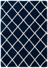 Safavieh Hudson Shag 4'-0" x 6'-0" Rug in Navy / Ivory