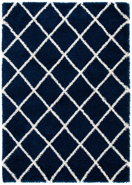 Safavieh Hudson Shag 4'-0" x 6'-0" Rug in Navy / Ivory