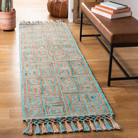 Safavieh Sahara 2'-3" x 8'-0" Rug in Rust / Aqua
