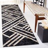 Safavieh Studio Leather 2'-3" x 9'-0" Rug in Black / Ivory