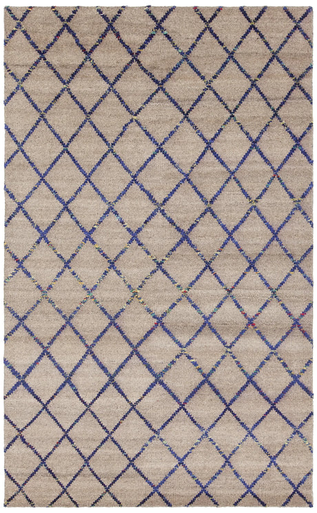 Chandra Aarushi AAR-44000 Tan and Blue rug, flat view