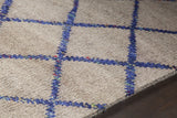 Chandra Aarushi AAR-44000 Tan and Blue rug, side detail view