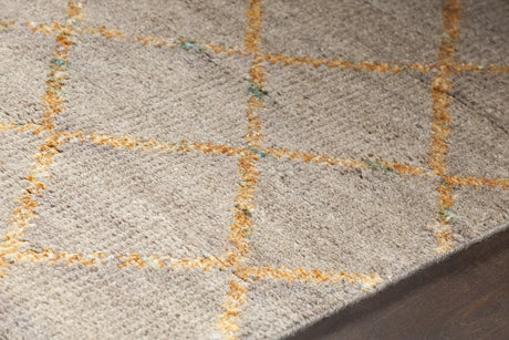 Chandra Aarushi AAR-44001 Tan and Gold rug, side detail view