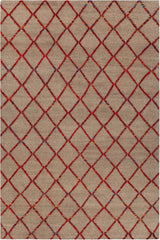Chandra Aarushi AAR-44002 Tan and Red rug, flat view