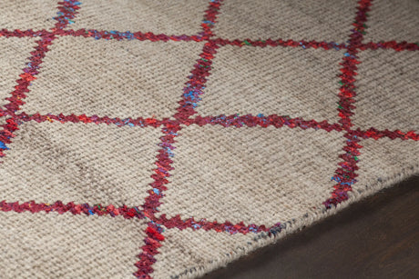 Chandra Aarushi AAR-44002 Tan and Red rug, side detail view
