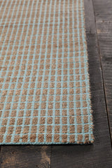Chandra Abacus ABA-37500 Blue and Natural rug, corner detail