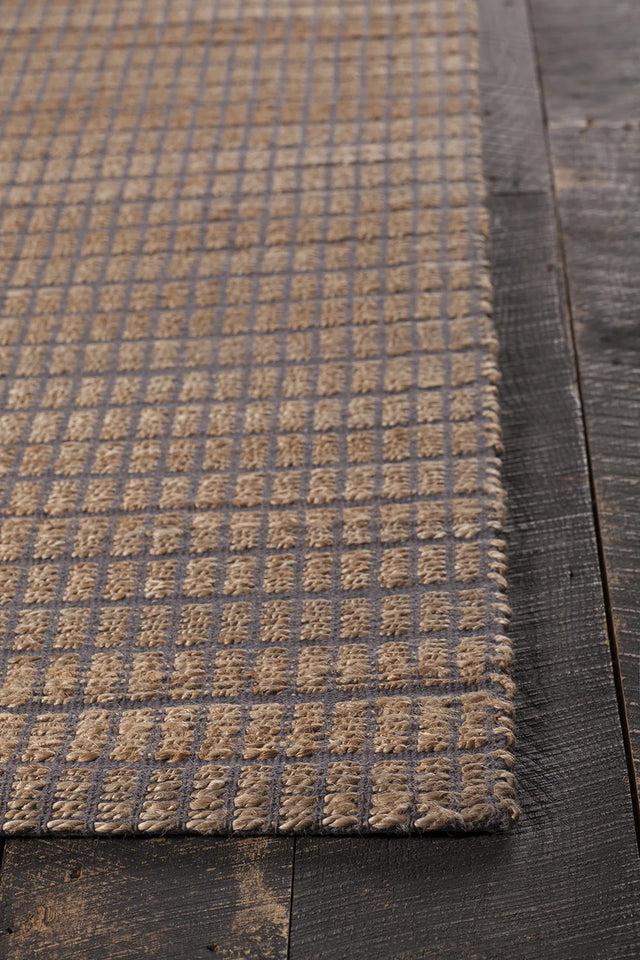 Chandra Abacus ABA-37501 Grey and Natural rug, corner detail