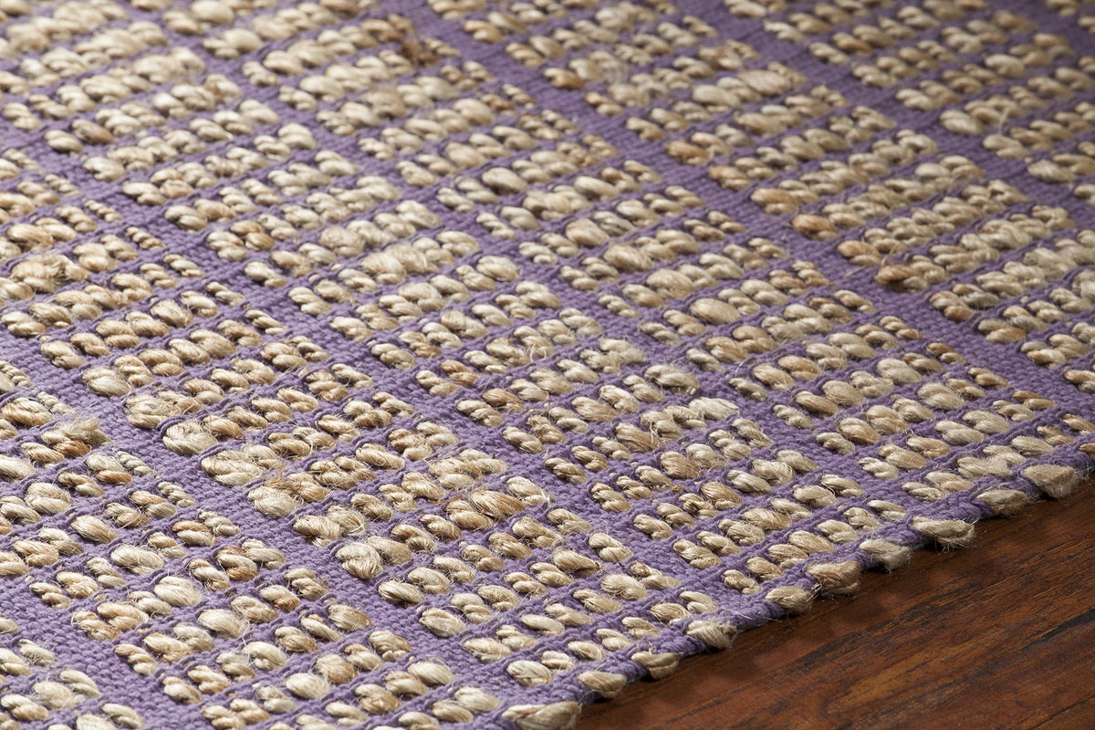 Chandra Abacus ABA-37503 Purple and Natural rug, side detail view