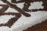 Chandra Aerona AER-40002 White and Brown rug, side detail view