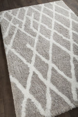 Chandra Aerona AER-40003 Tan and White rug, angled side view