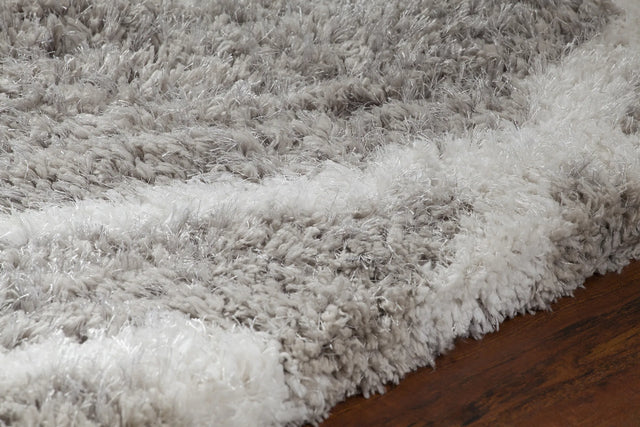 Chandra Aerona AER-40003 Tan and White rug, side detail view