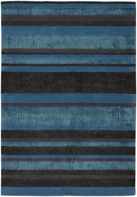 Chandra Amigo AMI-30502 Blue and Grey and Charcoal rug, flat view