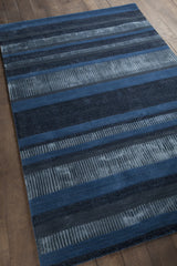 Chandra Amigo AMI-30503 Blue and Charcoal rug, angled side view
