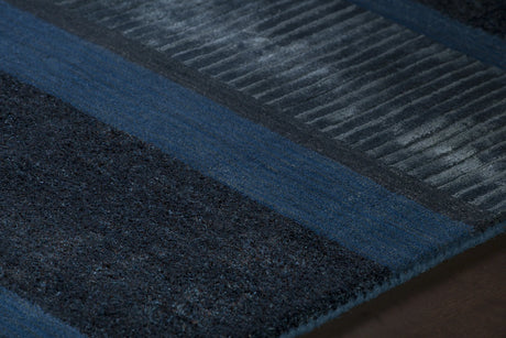 Chandra Amigo AMI-30503 Blue and Charcoal rug, side detail view