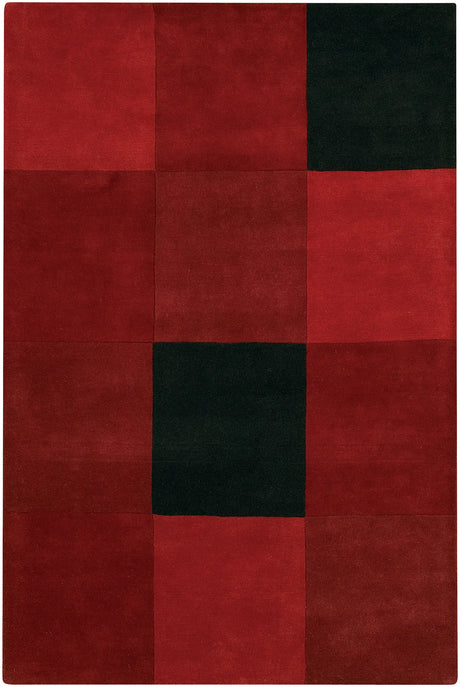 Chandra Antara ANT-109 Red and Black rug, flat view