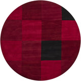 Chandra Antara ANT-109 Red and Black round rug, flat view