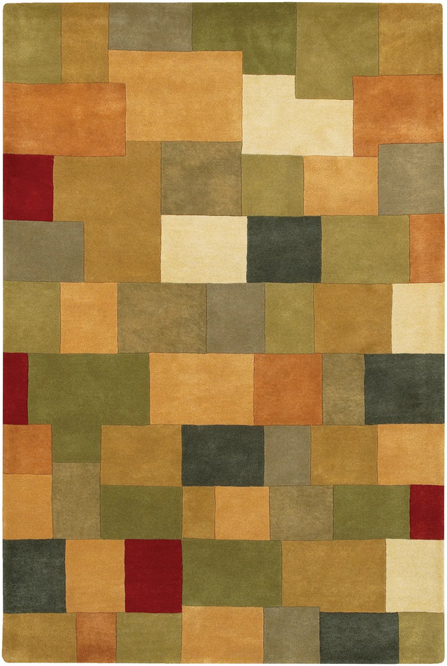 Chandra Antara ANT-112 Green and Multi rug, flat view