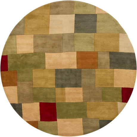 Chandra Antara ANT-112 Green and Multi round rug, flat view