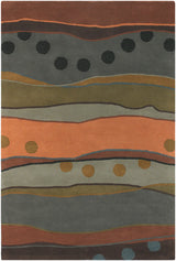 Chandra Antara ANT-117 Grey and Orange and Multi rug, flat view