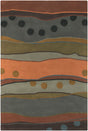 Chandra Antara ANT-117 Grey and Orange and Multi rug, flat view