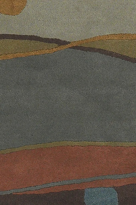 Chandra Antara ANT-117 Grey and Orange and Multi rug, texture close-up