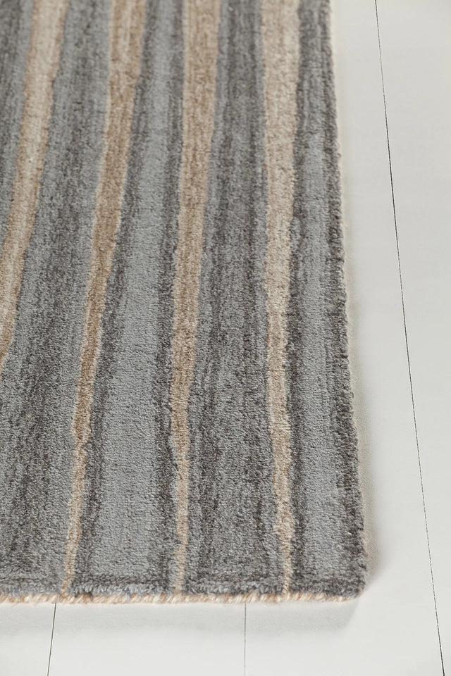 Chandra Anya ANY-44100 Grey and Gold rug, corner detail