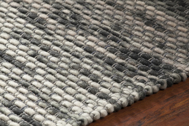 Chandra Argos ARG-51501 Grey and Cream rug, side detail view