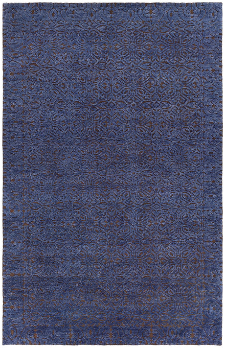 Chandra Ashton ASH-48700 Blue and Brown rug, flat view